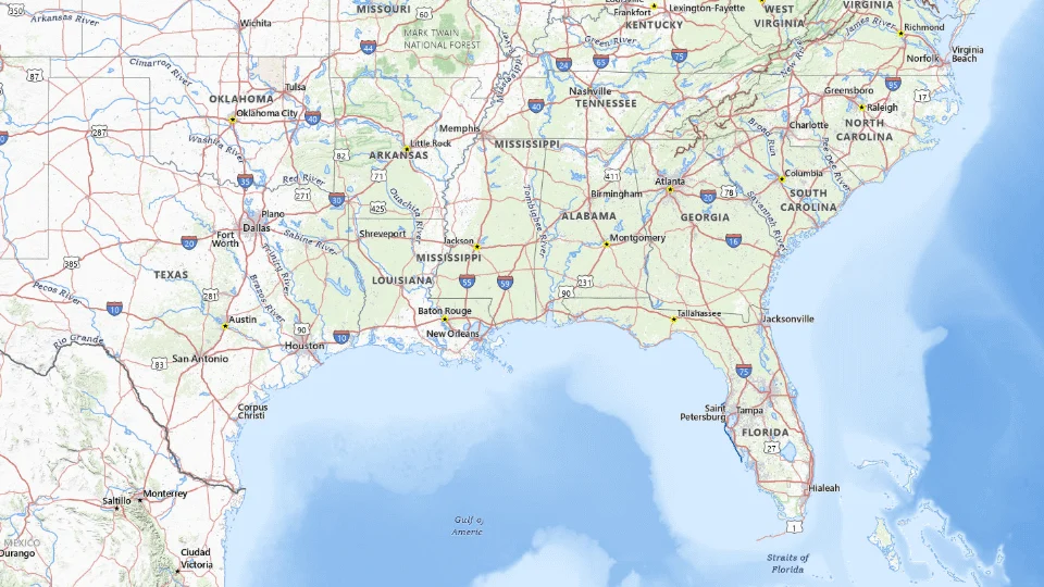 USGS topographic map of South, showing roads, water, terrain and place names