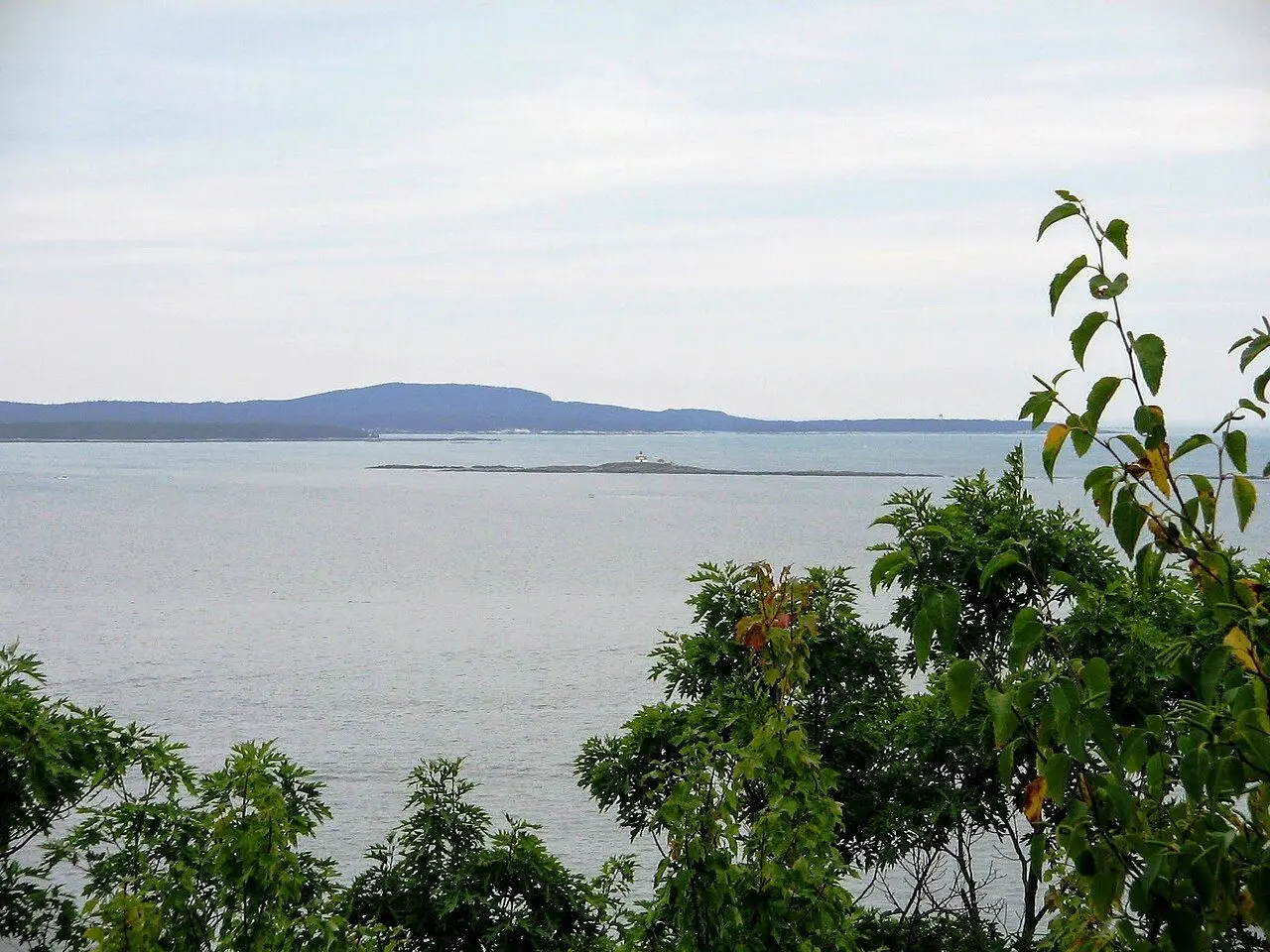 Schoodic Head and Schoodic Point across the water in Acadia National Park; the mainland peninsula is separate from Mount Desert Island.