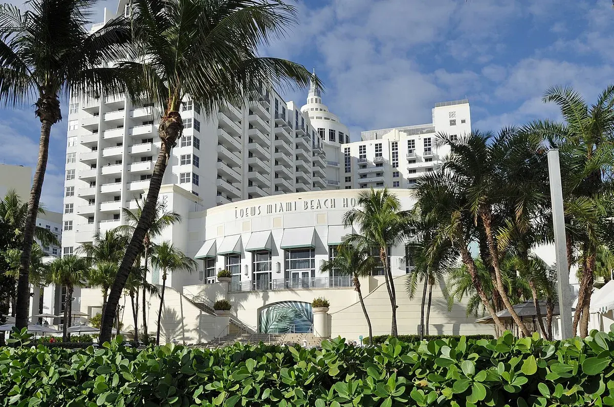Exterior from the boardwalk at Loews Miami Beach Hotel in South Beach