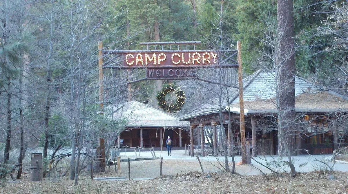 Village entrance at Curry Village in Yosemite Valley