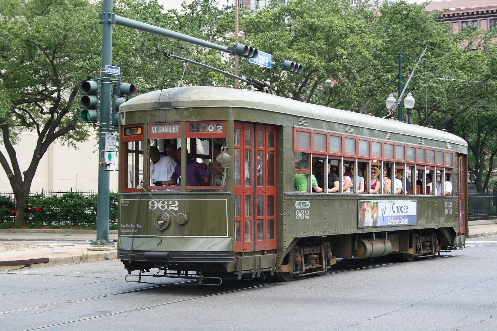 A St. Charles streetcar in New Orleans