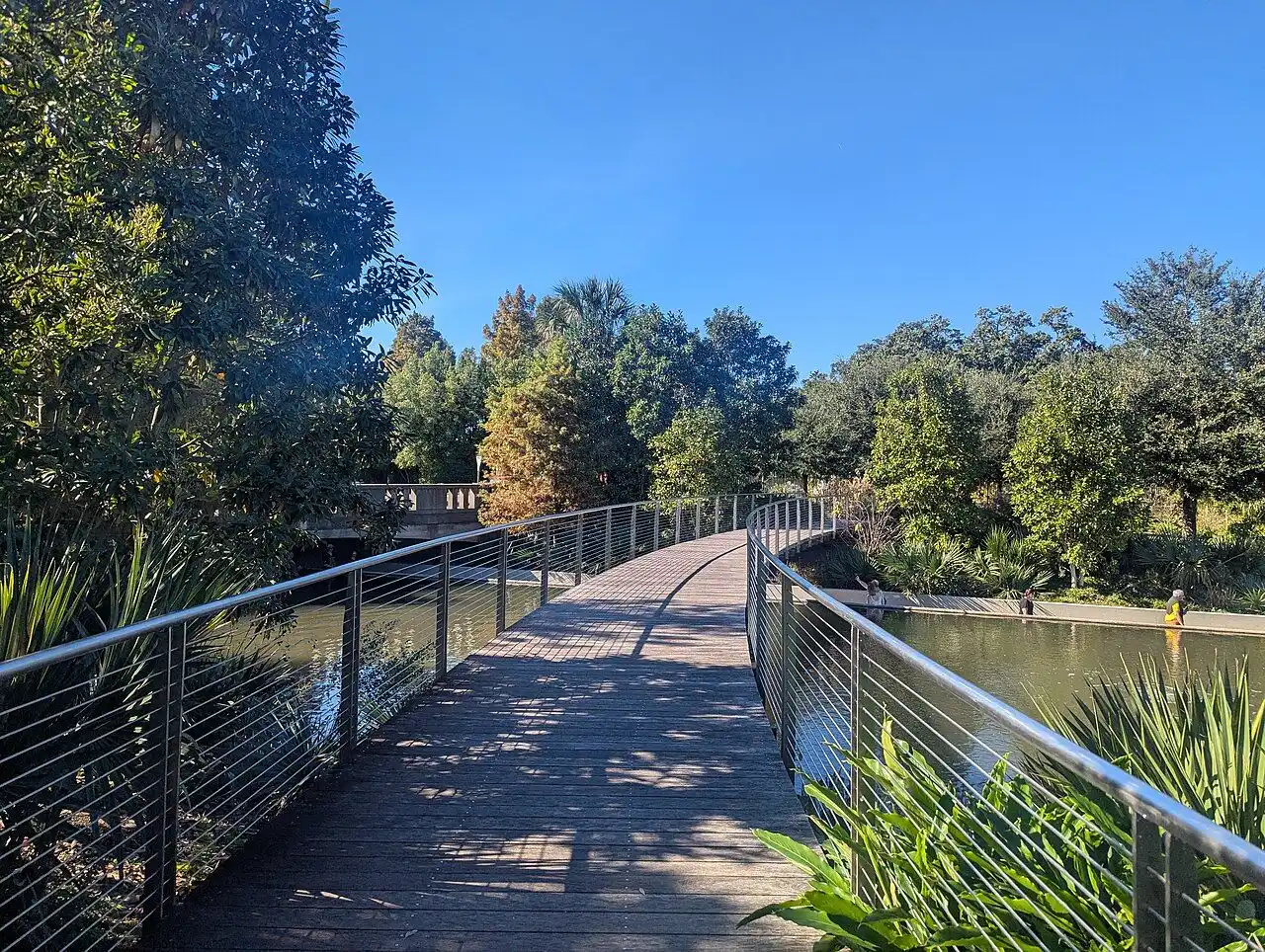 Footbridge in the Sydney and Walda Besthoff Sculpture Garden at City Park, New Orleans · November 2025.
