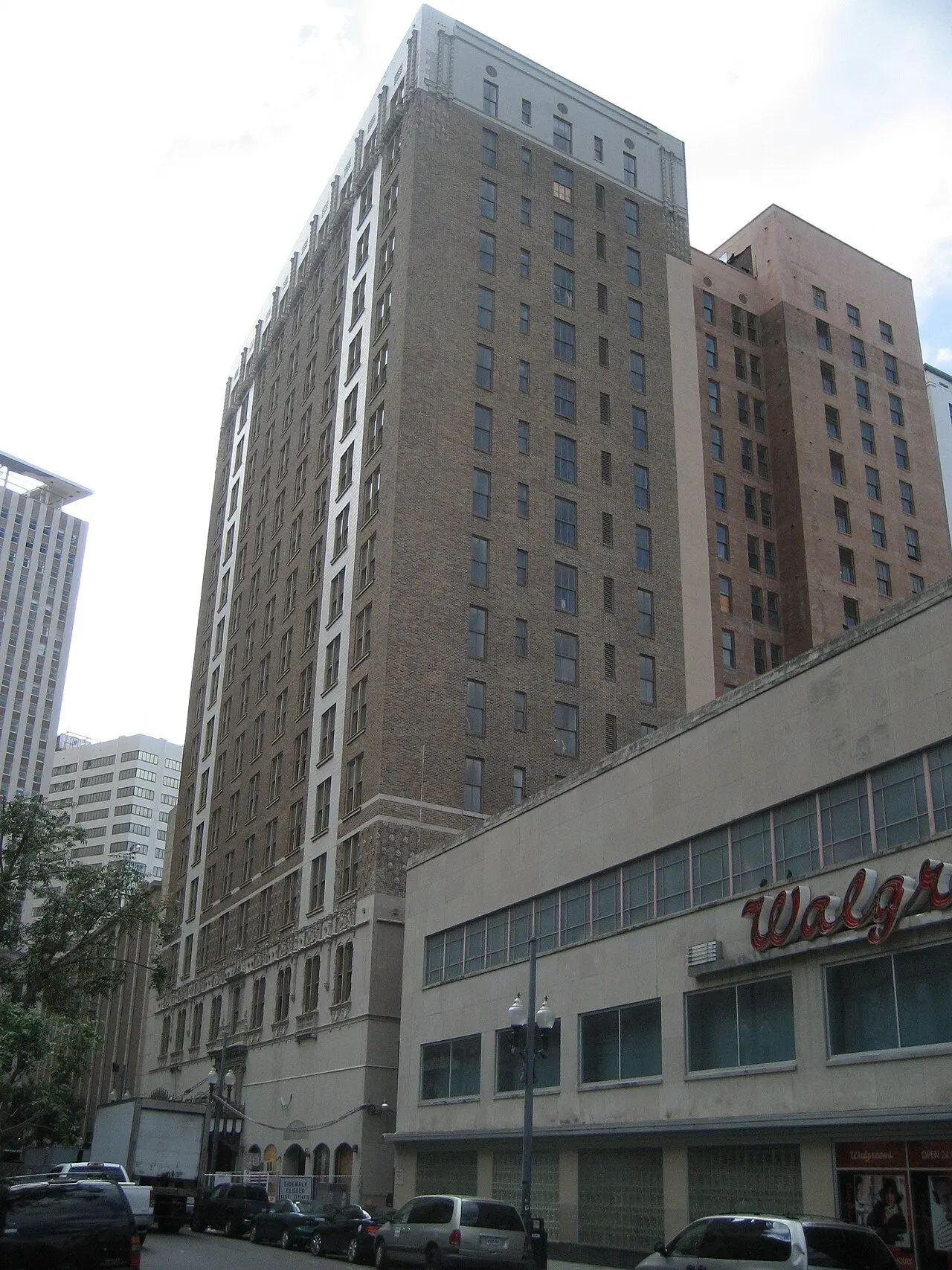 The Roosevelt New Orleans exterior · October 2007 archival photograph; not a present room view.