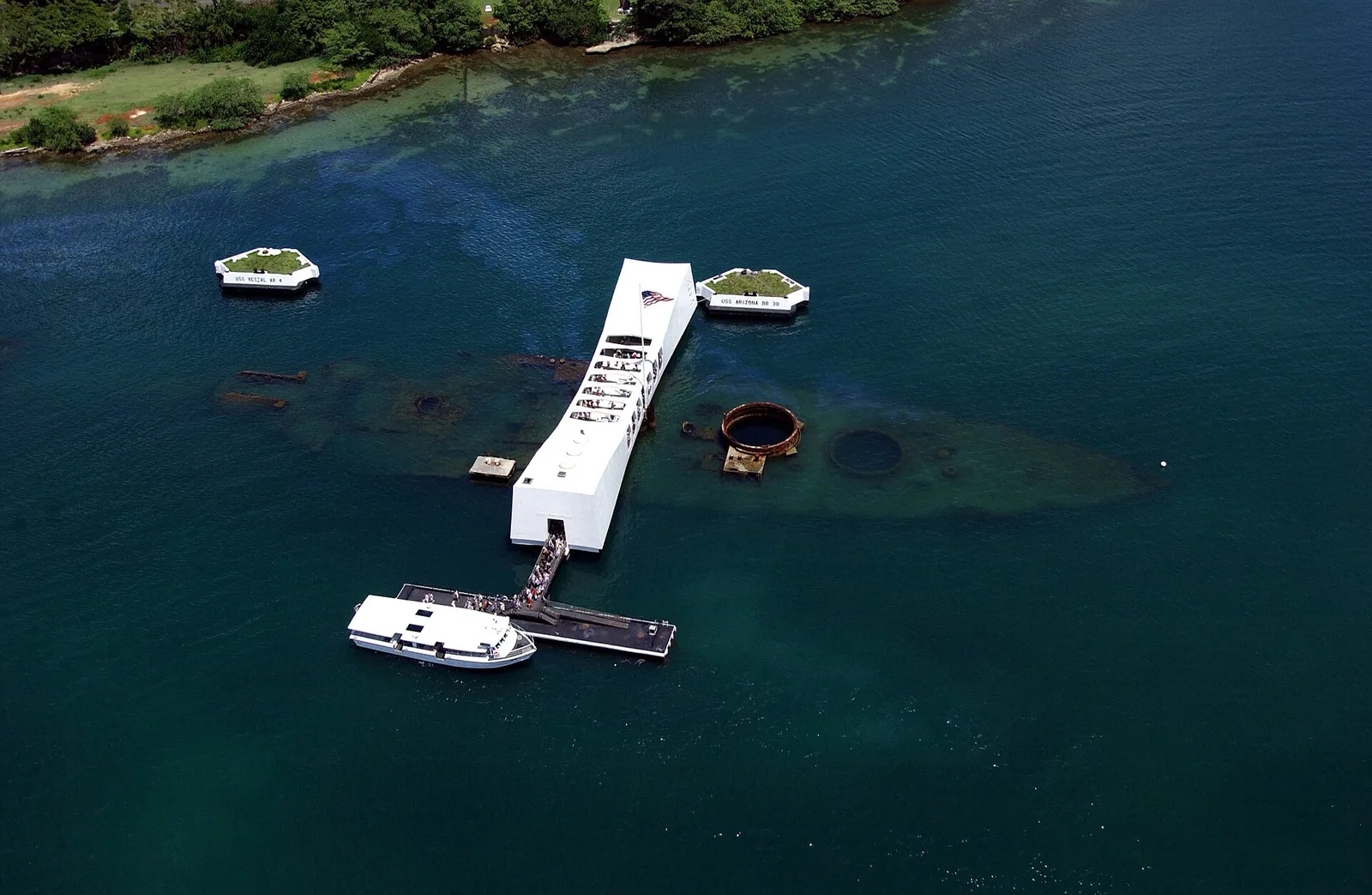 The USS Arizona Memorial at Pearl Harbor
