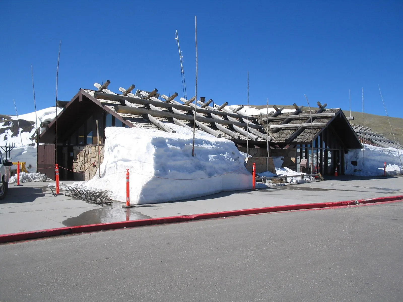 Snow beside the Alpine Visitor Center in Rocky Mountain National Park