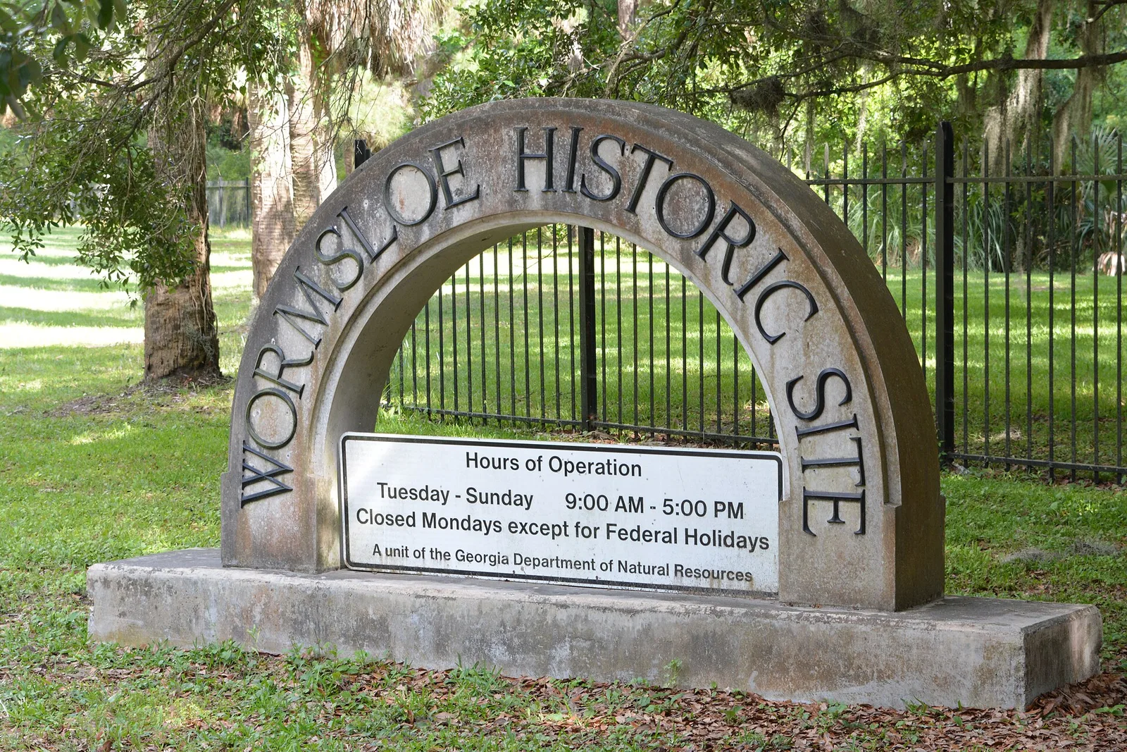 Entrance arch at Wormsloe Historic Site near Savannah